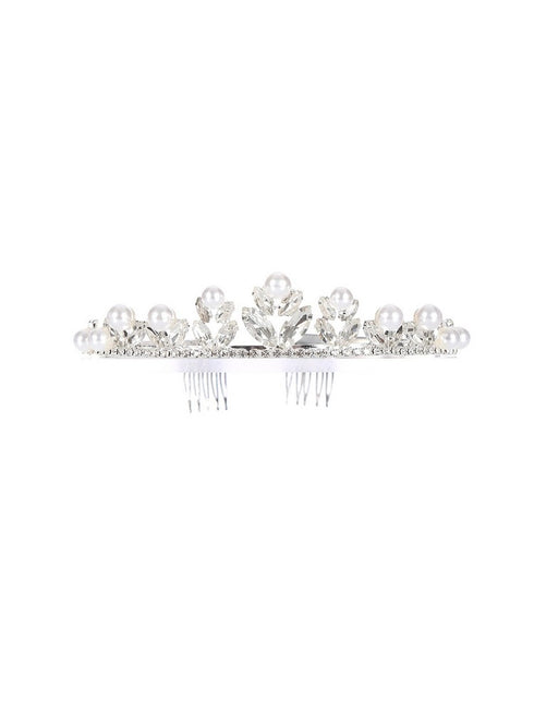 Cinderella Couture Girls Multi Color Pearl Rhinestone Comb Crown Tiara - SophiasStyle.com